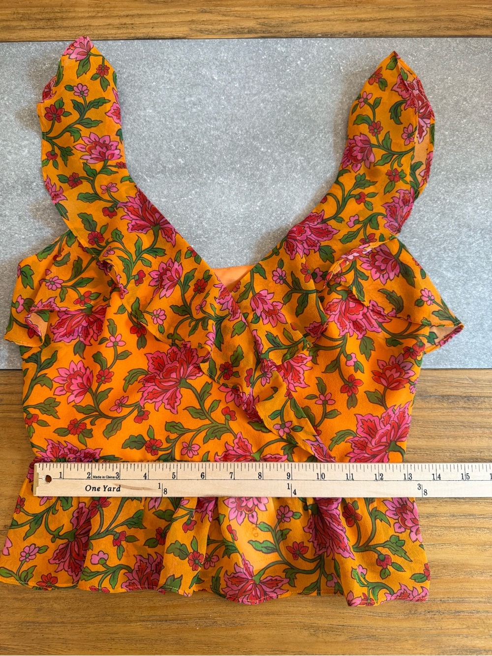 Veronica Beard Randa Top Silk Ruffle Peplum Floral Size 0 NWT - Picture 10 of 14